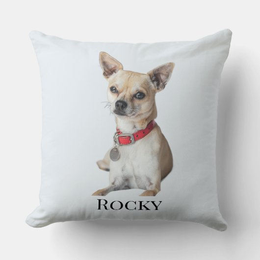 Personalized Dog Photo | Custom Pet Name  クッション (正面)