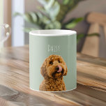 Personalized Dog Photo | Custom Pet Name  コーヒーマグカップ<br><div class="desc">Start every morning with your favorite furry face 🐶 This personalized dog photo mug features your pet’s photo paired with a soft sage green background and a clean, modern name design for a timeless, cozy look. Perfect for coffee, tea, or hot chocolate, this custom mug makes a thoughtful gift for...</div>