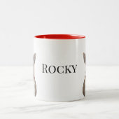 Personalized Dog Photo | Custom Pet Name  ツートーンマグカップ (中央)