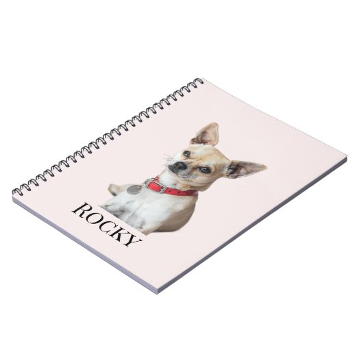 Personalized Dog Photo | Custom Pet Name ノートブック (左側)