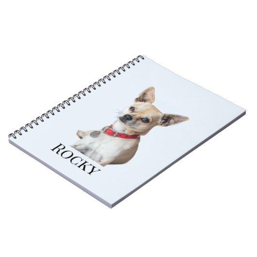 Personalized Dog Photo | Custom Pet Name ノートブック (左側)