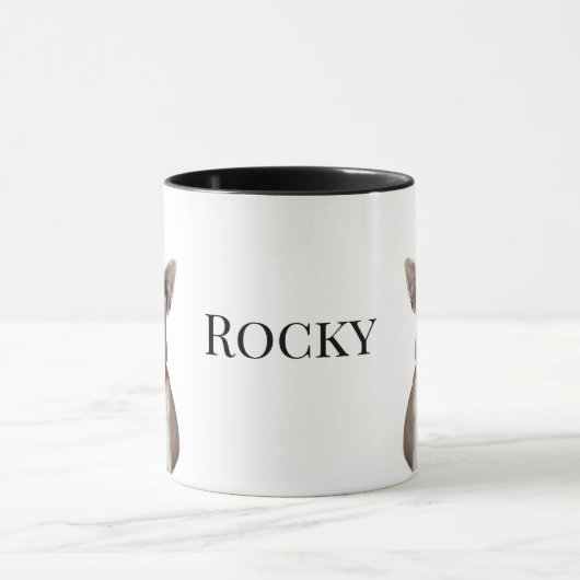Personalized Dog Photo | Custom Pet Name  マグカップ (中央)