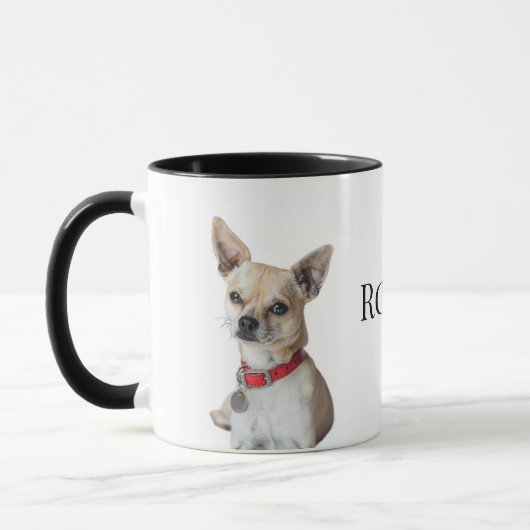 Personalized Dog Photo | Custom Pet Name マグカップ (左)