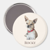 Personalized Dog Photo | Custom Pet Name  マグネット (正面/裏面)
