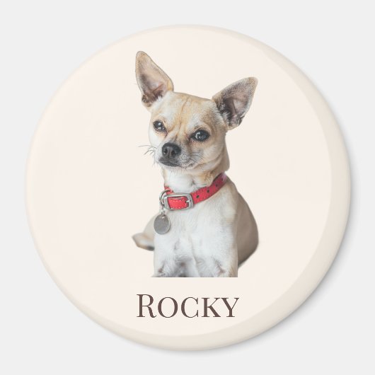 Personalized Dog Photo | Custom Pet Name  マグネット (正面)
