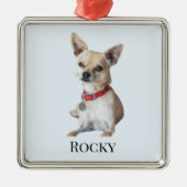 Personalized Dog Photo | Custom Pet Name  メタルオーナメント (正面)