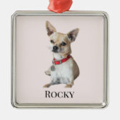 Personalized Dog Photo | Custom Pet Name  メタルオーナメント (正面)