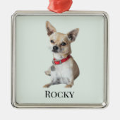 Personalized Dog Photo | Custom Pet Name  メタルオーナメント (正面)