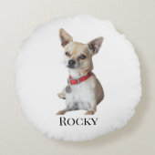 Personalized Dog Photo | Custom Pet Name  ラウンドクッション (裏面)