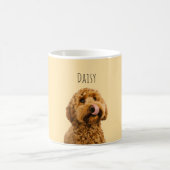 Personalized Dog Photo | Custom Pet Name Yellow コーヒーマグカップ (中央)