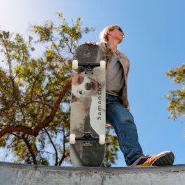 Personalized Dog Photo Family name スケートボード