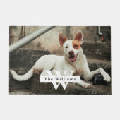 Personalized Dog Photo Family name ドアマット (正面)