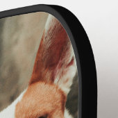 Personalized Dog Photo Family name ピックルボールラケット (左詳細)