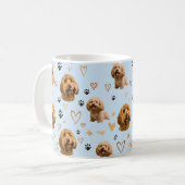 Personalized Dog Photo Light Blue Custom Pet コーヒーマグカップ (正面左)