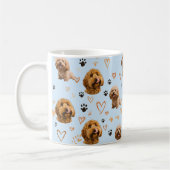 Personalized Dog Photo Light Blue Custom Pet コーヒーマグカップ (左)