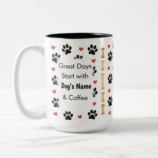 Personalized Dog Photo Mug – Custom Pet Picture &  ツートーンマグカップ (左)