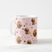 Personalized Dog Photo Pink コーヒーマグカップ (正面左)