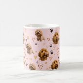 Personalized Dog Photo Pink コーヒーマグカップ (中央)