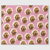 Personalized Dog Photo Pink  ラッピングペーパー (フラット)
