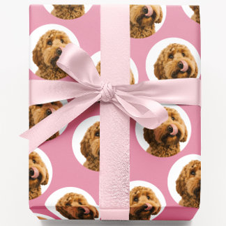 Personalized Dog Photo Pink  ラッピングペーパー