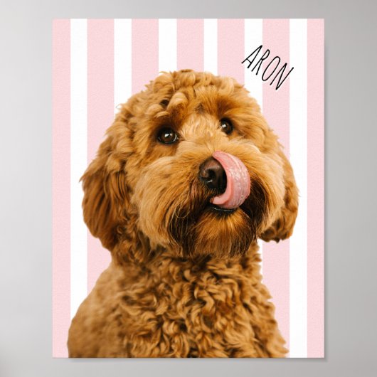 Personalized Dog Photo Poster | Custom Pet Name  ポスター (正面)
