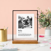 Personalized Dog Photo Print Dictionary Definition アクリルサイン (ウェディング)
