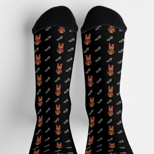 Personalized Dog Photo Socks ソックス (上部)