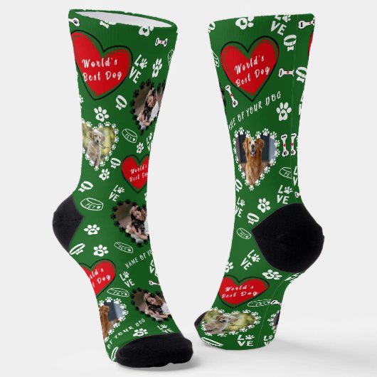 Personalized Dog Photo Socks | Custom Dog Socks ソックス (傾斜あり)