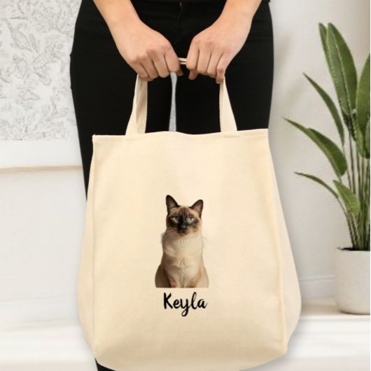 Personalized dog photo tote bag, personalized cat トートバッグ