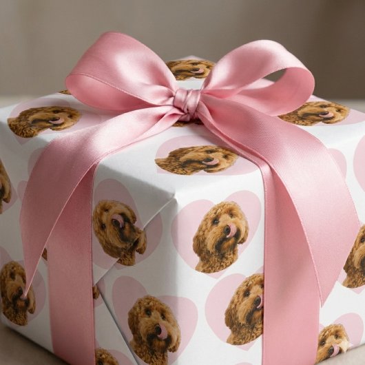 Personalized Dog Photo Valentine  ラッピングペーパー