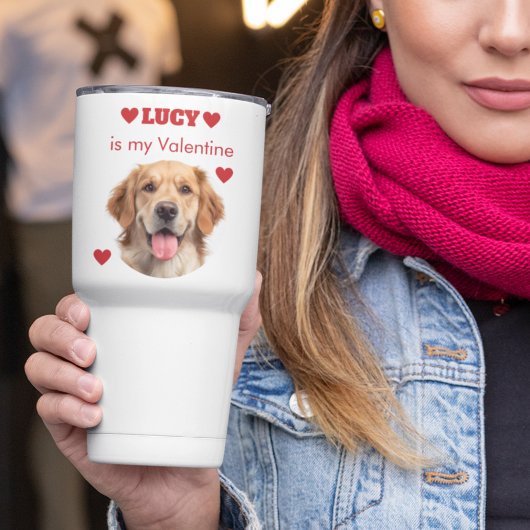 Personalized Dog Photo Valentine’s Day Travel Mug トラベルマグ