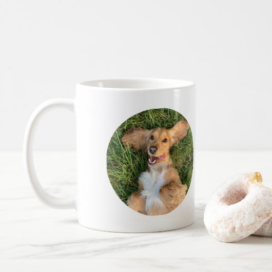 Personalized Dog Photo with Text | Custom Gift コーヒーマグカップ (ドーナツ)