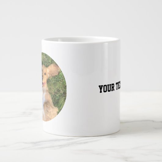 Personalized Dog Photo with Text | Custom Gift ジャンボコーヒーマグカップ (正面)