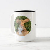 Personalized Dog Photo with Text | Custom Gift ツートーンマグカップ (正面左)