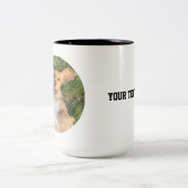 Personalized Dog Photo with Text | Custom Gift ツートーンマグカップ (中央)