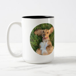 Personalized Dog Photo with Text | Custom Gift ツートーンマグカップ