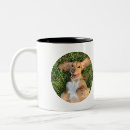 Personalized Dog Photo with Text | Custom Gift ツートーンマグカップ