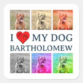 Personalized Dog Pop Art Pet Lover Gift スクエアシール