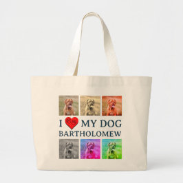 Personalized Dog Pop Art Pet Lover Gift ラージトートバッグ