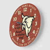 Personalized Dog Shelter Wall Clock ラージ壁時計 (傾斜)