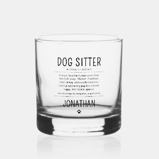 Personalized Dog Sitter Pet Sitter Funny Gifts ウイスキーグラス