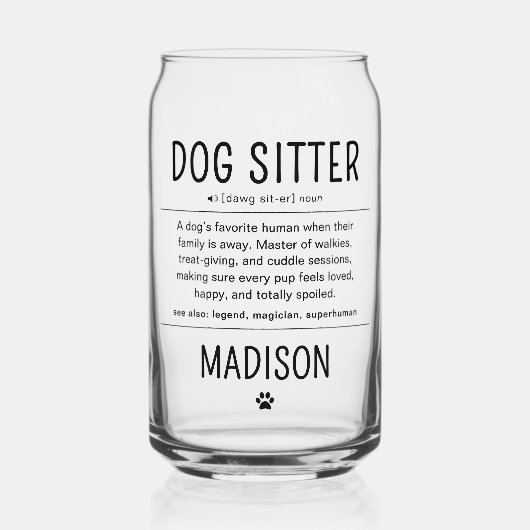 Personalized Dog Sitter Pet Sitter Funny Gifts ガラス缶 (正面)