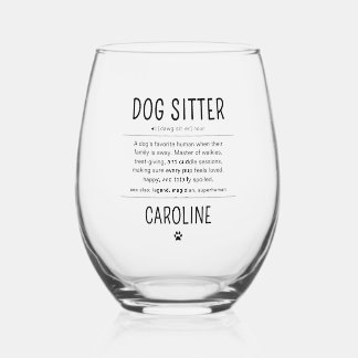 Personalized Dog Sitter Pet Sitter Funny Gifts ステムなしワイングラス