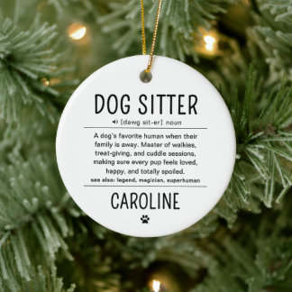 Personalized Dog Sitter Pet Sitter Funny Gifts セラミックオーナメント