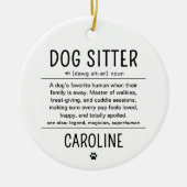 Personalized Dog Sitter Pet Sitter Funny Gifts セラミックオーナメント (正面)