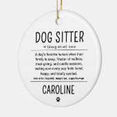 Personalized Dog Sitter Pet Sitter Funny Gifts セラミックオーナメント (左)