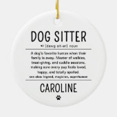 Personalized Dog Sitter Pet Sitter Funny Gifts セラミックオーナメント (裏面)