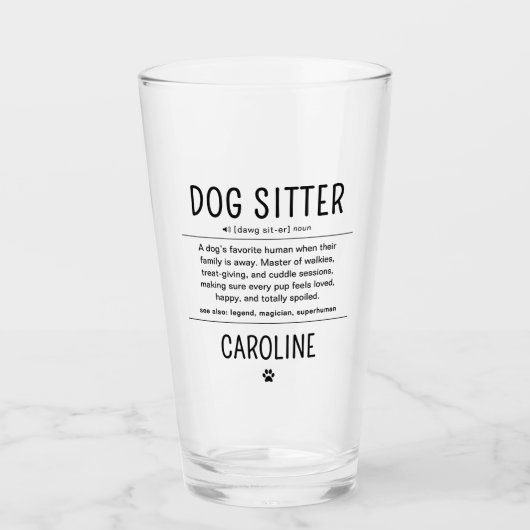 Personalized Dog Sitter Pet Sitter Funny Gifts タンブラーグラス (正面)