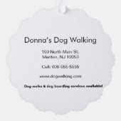 Personalized Dog Walker at Christmas Business Card オーナメントカード (裏面)