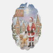 Personalized Dog Walker at Christmas Business Card オーナメントカード (右)